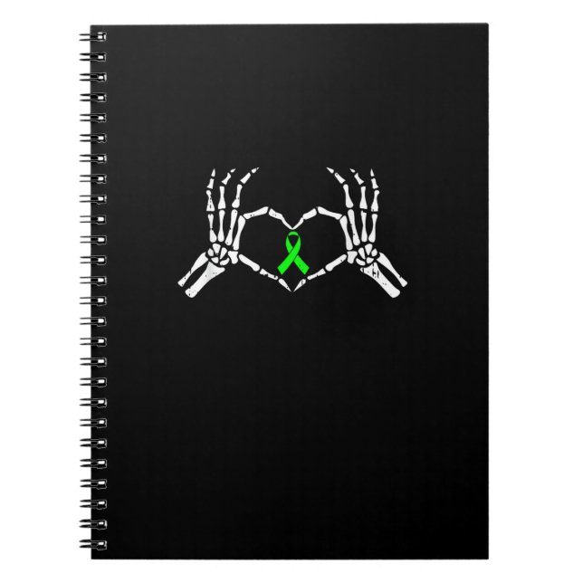 Skeleton Hand Heart Awareness Ribbon Anteckningsbok (Framsidan)