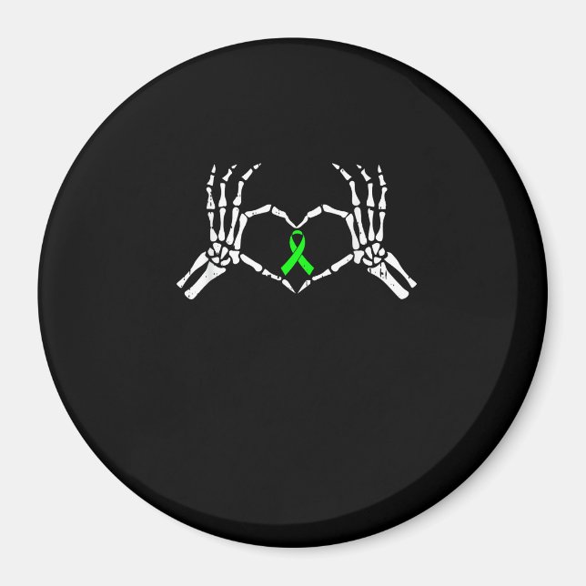 Skeleton Hand Heart Awareness Ribbon Magnet (Framsidan)