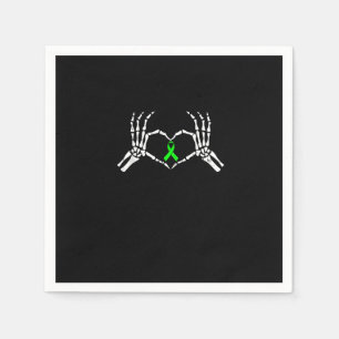 Skeleton Hand Heart Awareness Ribbon Pappersservett