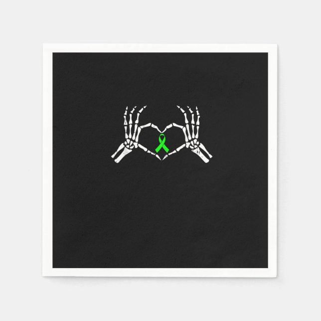 Skeleton Hand Heart Awareness Ribbon Pappersservett (Framsidan)