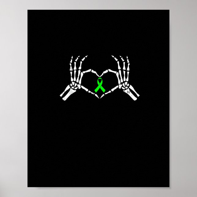 Skeleton Hand Heart Awareness Ribbon Poster (Framsidan)