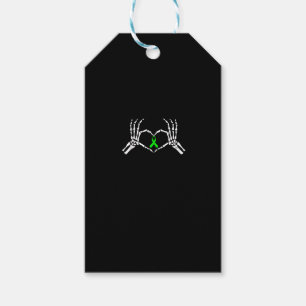 Skeleton Hand Heart Awareness Ribbon Presentetikett
