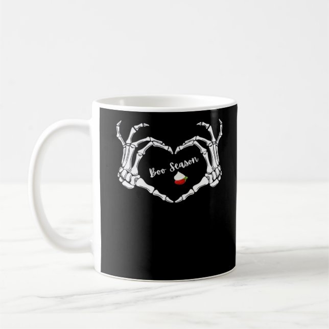 Skeleton Hand Heart Boo Season Classic Kaffemugg (Vänster)