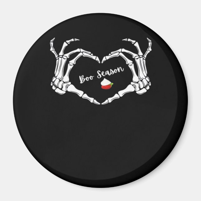 Skeleton Hand Heart Boo Season Classic Magnet (Framsidan)
