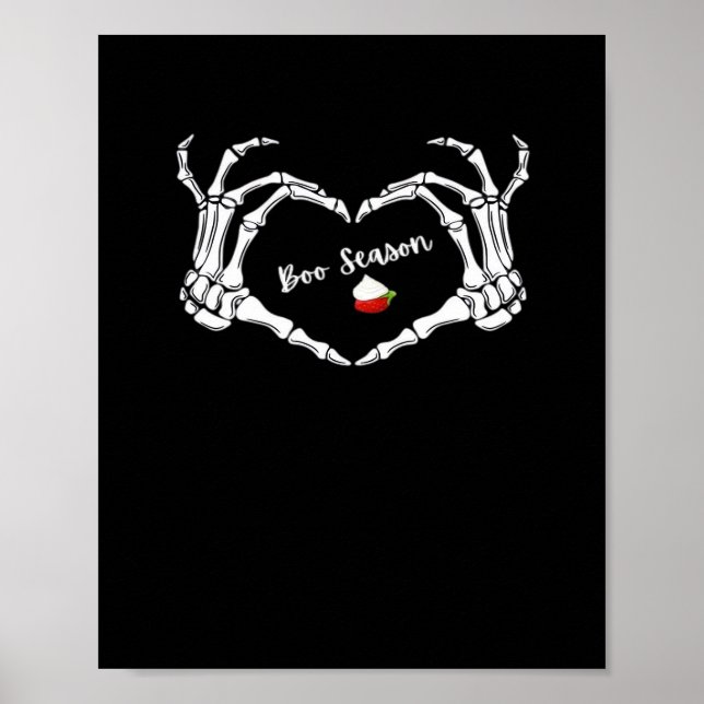 Skeleton Hand Heart Boo Season Classic Poster (Framsidan)