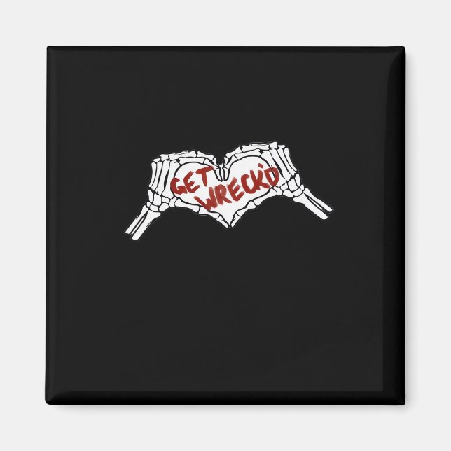 Skeleton Hand Heart Classic - förstörd Skeleton Ha Magnet (Framsidan)