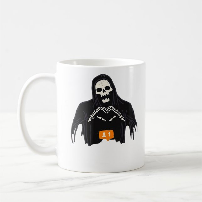 Skeleton Hand Heart Follower Classic Kaffemugg (Vänster)