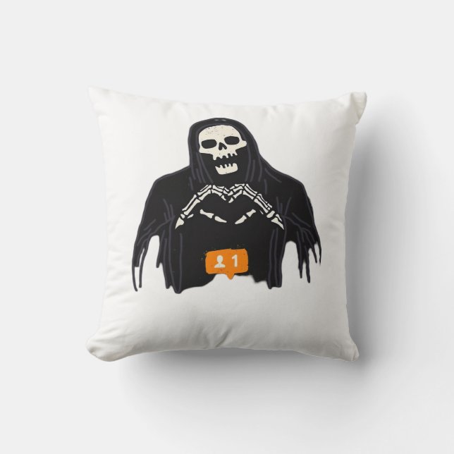 Skeleton Hand Heart Follower Classic Kudde (Framsida)
