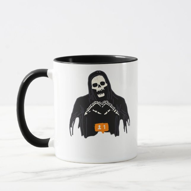 Skeleton Hand Heart Follower Classic Mugg (Vänster)