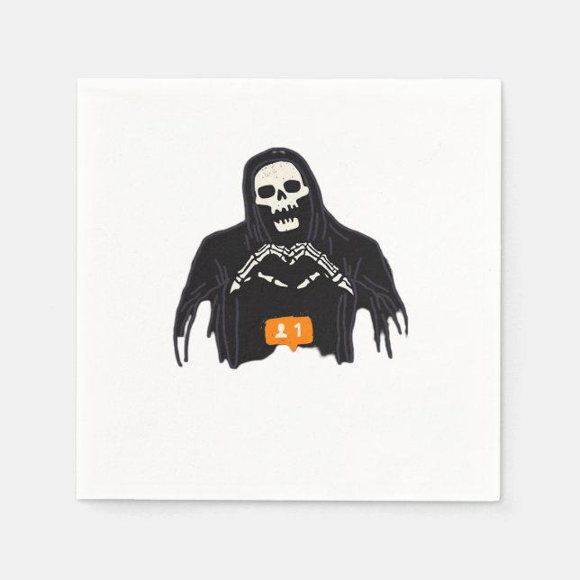 Skeleton Hand Heart Follower Classic Pappersservett (Framsidan)