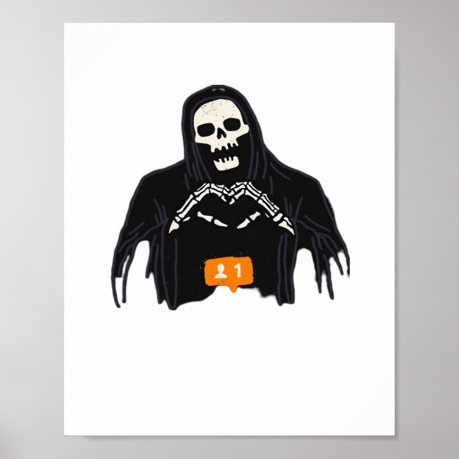 Skeleton Hand Heart Follower Classic Poster (Framsidan)