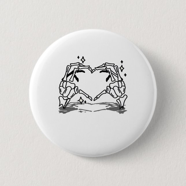 Skeleton Hand Heart Funny design Knapp (Framsida)