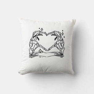 Skeleton Hand Heart Funny design Kudde