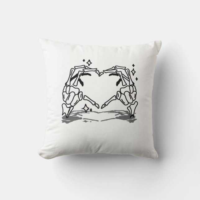 Skeleton Hand Heart Funny design Kudde (Framsida)