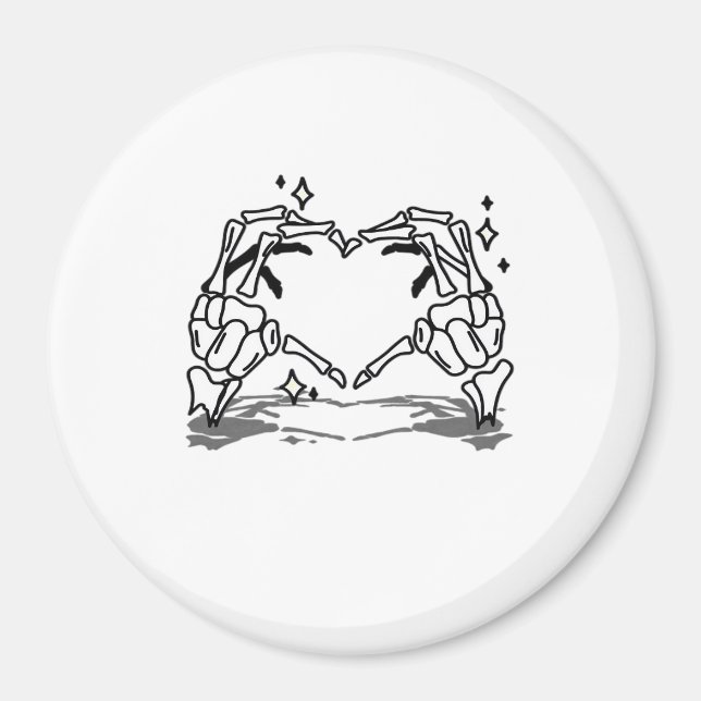 Skeleton Hand Heart Funny design Magnet (Framsidan)