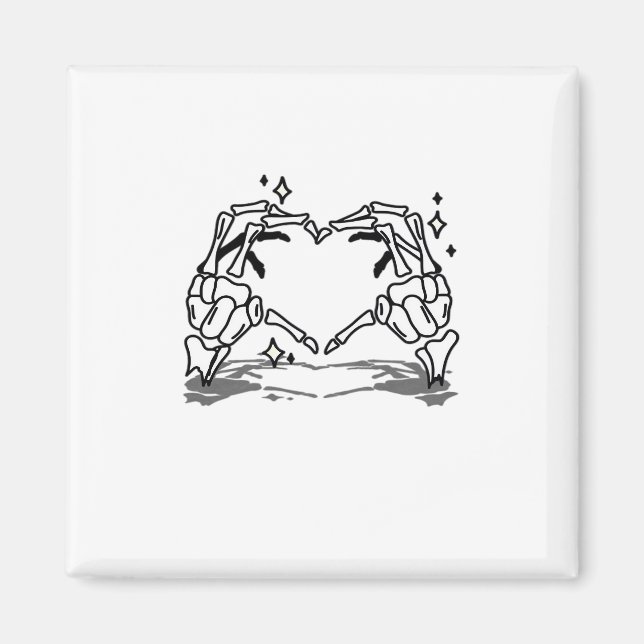Skeleton Hand Heart Funny design Magnet (Framsidan)