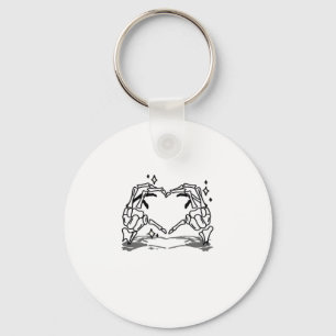 Skeleton Hand Heart Funny design Nyckelring