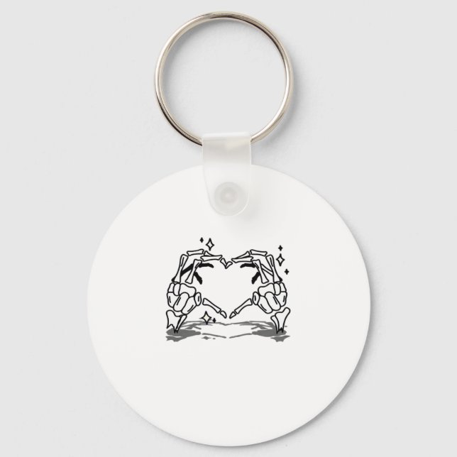Skeleton Hand Heart Funny design Nyckelring (Framsida)