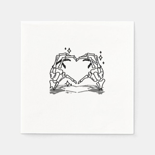 Skeleton Hand Heart Funny design Pappersservett (Framsidan)