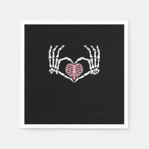 Skeleton Hand Heart Funny Halloween Women Manar Pappersservett