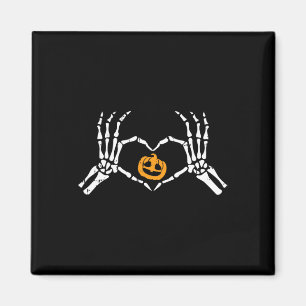 Skeleton Hand Heart Halloween Costume Bones Pumpki Magnet