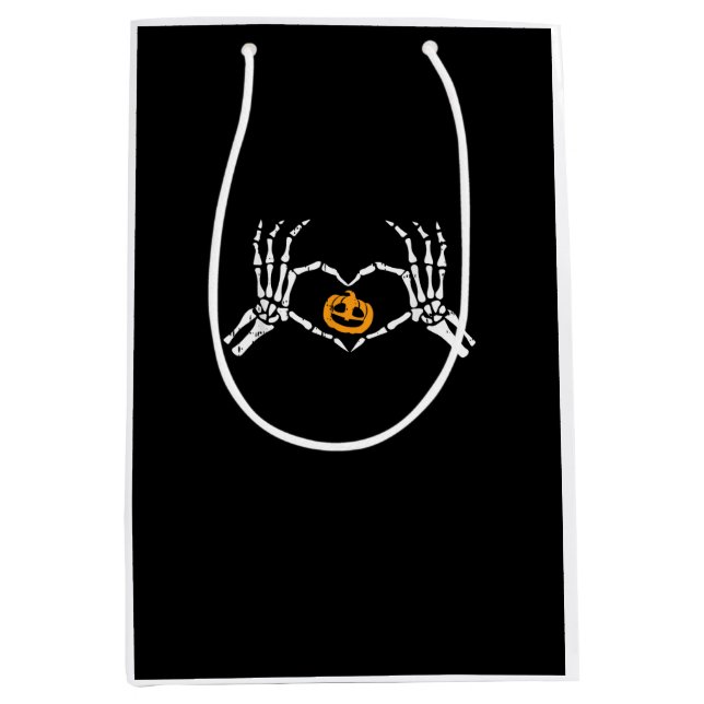 Skeleton Hand Heart Halloween Costume Pumpkin (Framsidan)