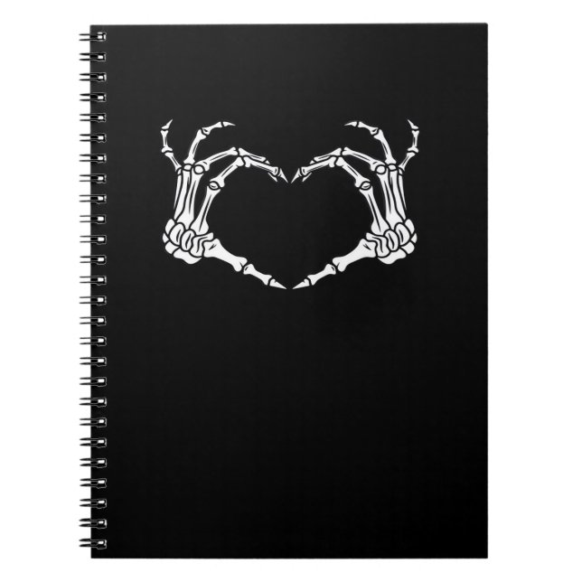 Skeleton Hand Heart Halloween Design Anteckningsbok (Framsidan)