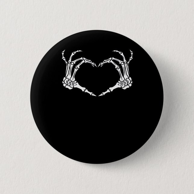 Skeleton Hand Heart Halloween Design Knapp (Framsida)