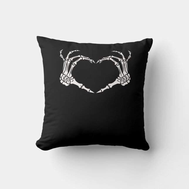 Skeleton Hand Heart Halloween Design Kudde (Framsida)