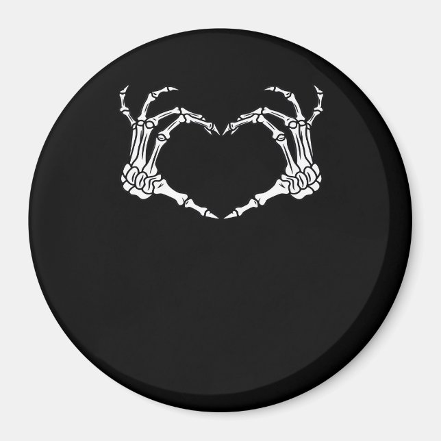 Skeleton Hand Heart Halloween Design Magnet (Framsidan)