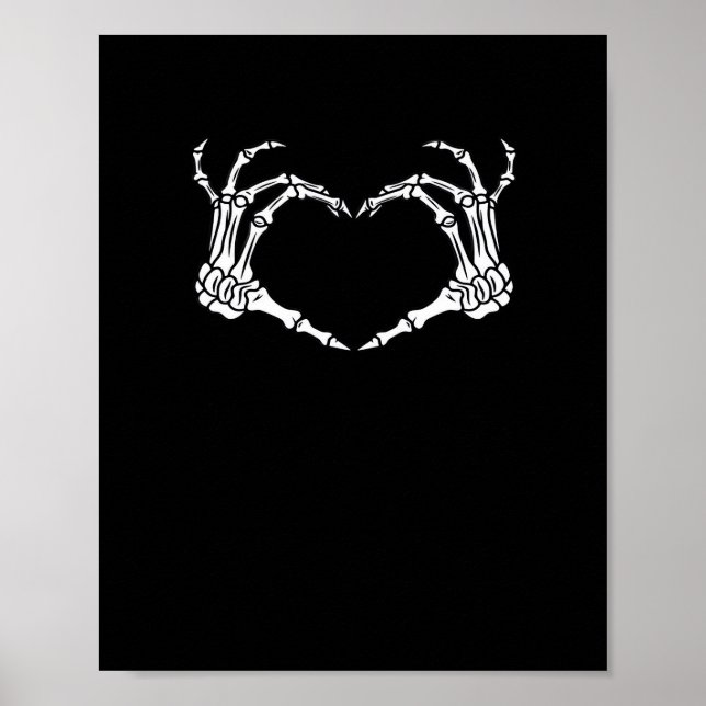 Skeleton Hand Heart Halloween Design Poster (Framsidan)