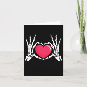 Skeleton Hand Heart Halloween Kort