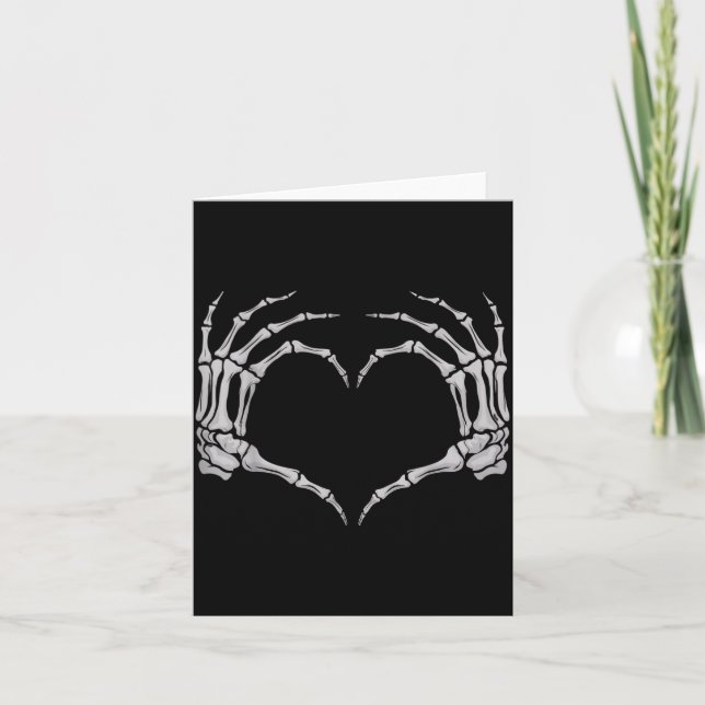 Skeleton Hand Heart Halloween Valentines Matching  Kort (Framsida)