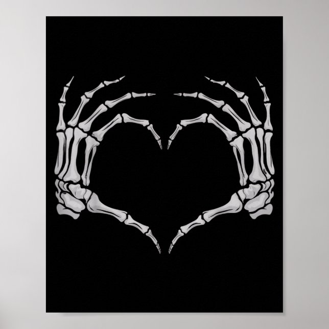 Skeleton Hand Heart Halloween Valentines Matching  Poster (Framsidan)
