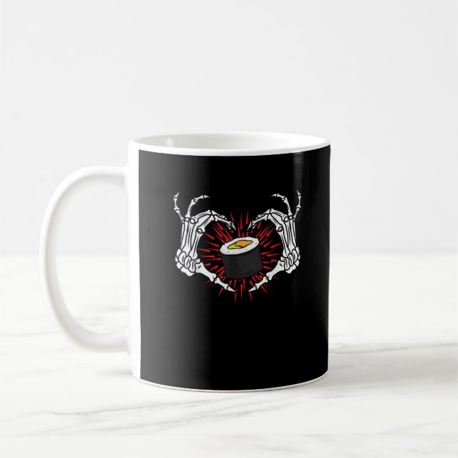 Skeleton Hand Heart Lazy Diy Halloween Costume Coo Kaffemugg (Vänster)