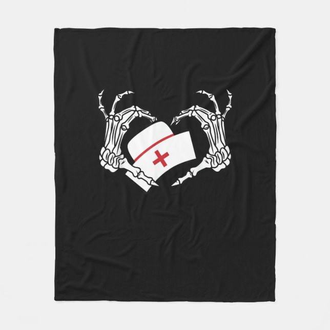 Skeleton Hand Heart Lazy Diy Halloween Costume Nur Fleecefilt (Framsidan)