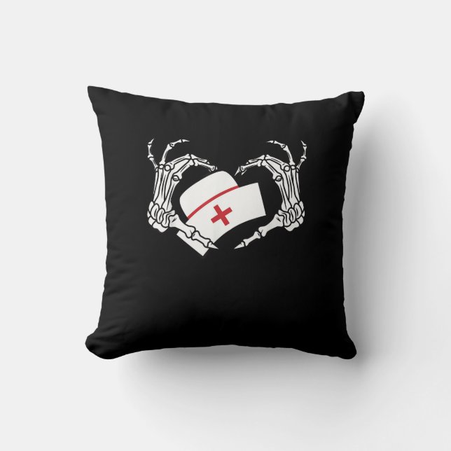 Skeleton Hand Heart Lazy Diy Halloween Costume Nur Kudde (Framsida)