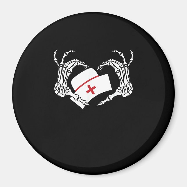 Skeleton Hand Heart Lazy Diy Halloween Costume Nur Magnet (Framsidan)