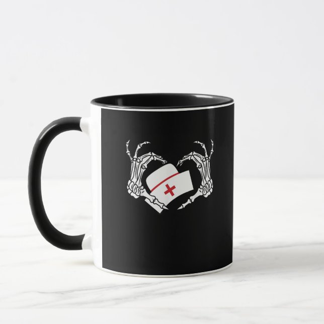 Skeleton Hand Heart Lazy Diy Halloween Costume Nur Mugg (Vänster)