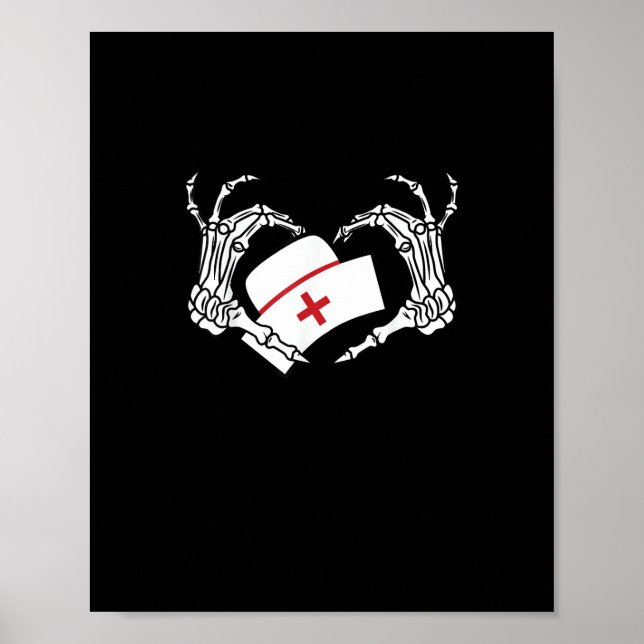 Skeleton Hand Heart Lazy Diy Halloween Costume Nur Poster (Framsidan)