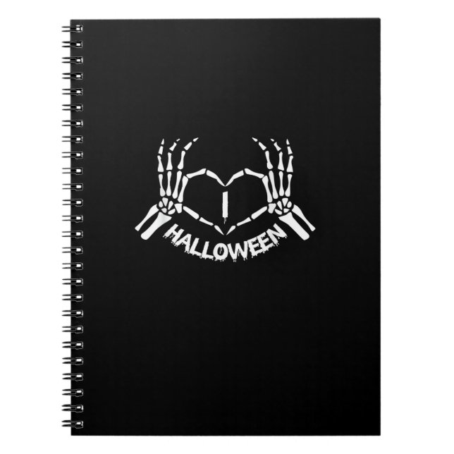 Skeleton Hand Heart Lazy Halloween Costume Funny Anteckningsbok (Framsidan)