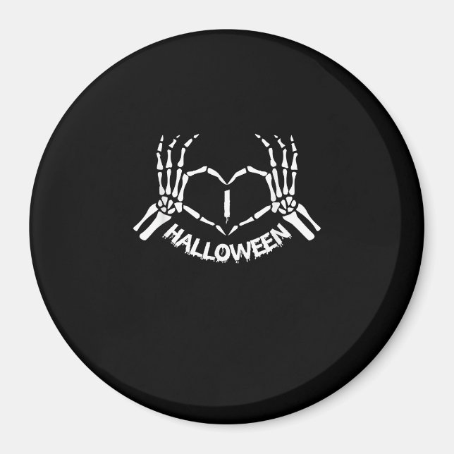 Skeleton Hand Heart Lazy Halloween Costume Funny Magnet (Framsidan)