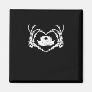 Skeleton Hand Heart Lazy Halloween Costume Funny N Magnet