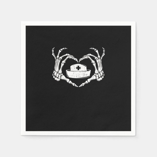 Skeleton Hand Heart Lazy Halloween Costume Funny N Pappersservett (Framsidan)