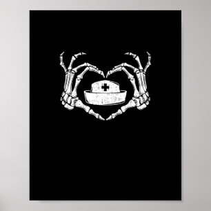 Skeleton Hand Heart Lazy Halloween Costume Funny N Poster