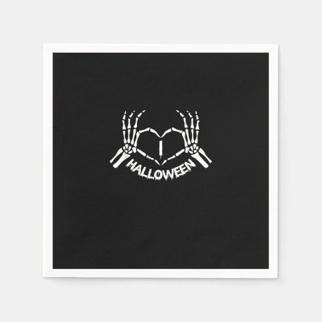 Skeleton Hand Heart Lazy Halloween Costume Funny Pappersservett (Framsidan)