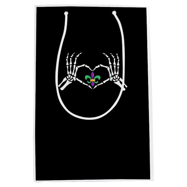 Skeleton Hand Heart Mardi Gras (Framsidan)