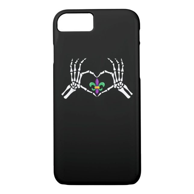 Skeleton Hand Heart Mardi Gras Case-Mate iPhone Skal (Baksida)