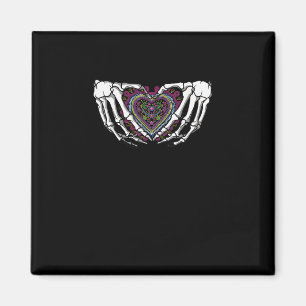 Skeleton Hand Heart Muertos Mexikanska dagen mot d Magnet