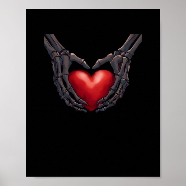 Skeleton Hand Heart Poster (Framsidan)